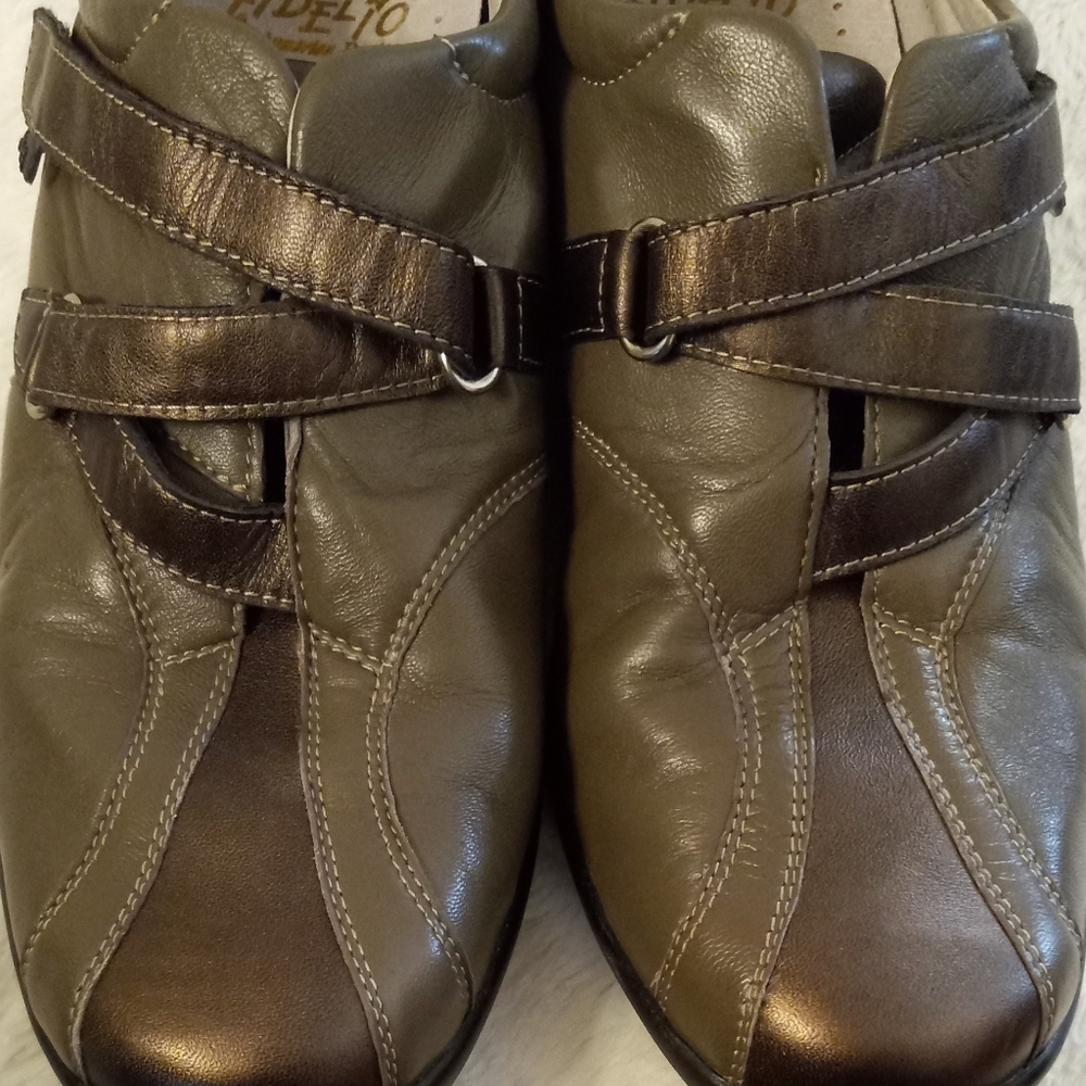 Fidelio Helga Casual Comfort Shoes Brown Bronze Leather Cushioned Loafer Size 9 - Picture 8 of 9